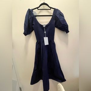 Hill House XXS Louisa Nap Dress Cotton Navy